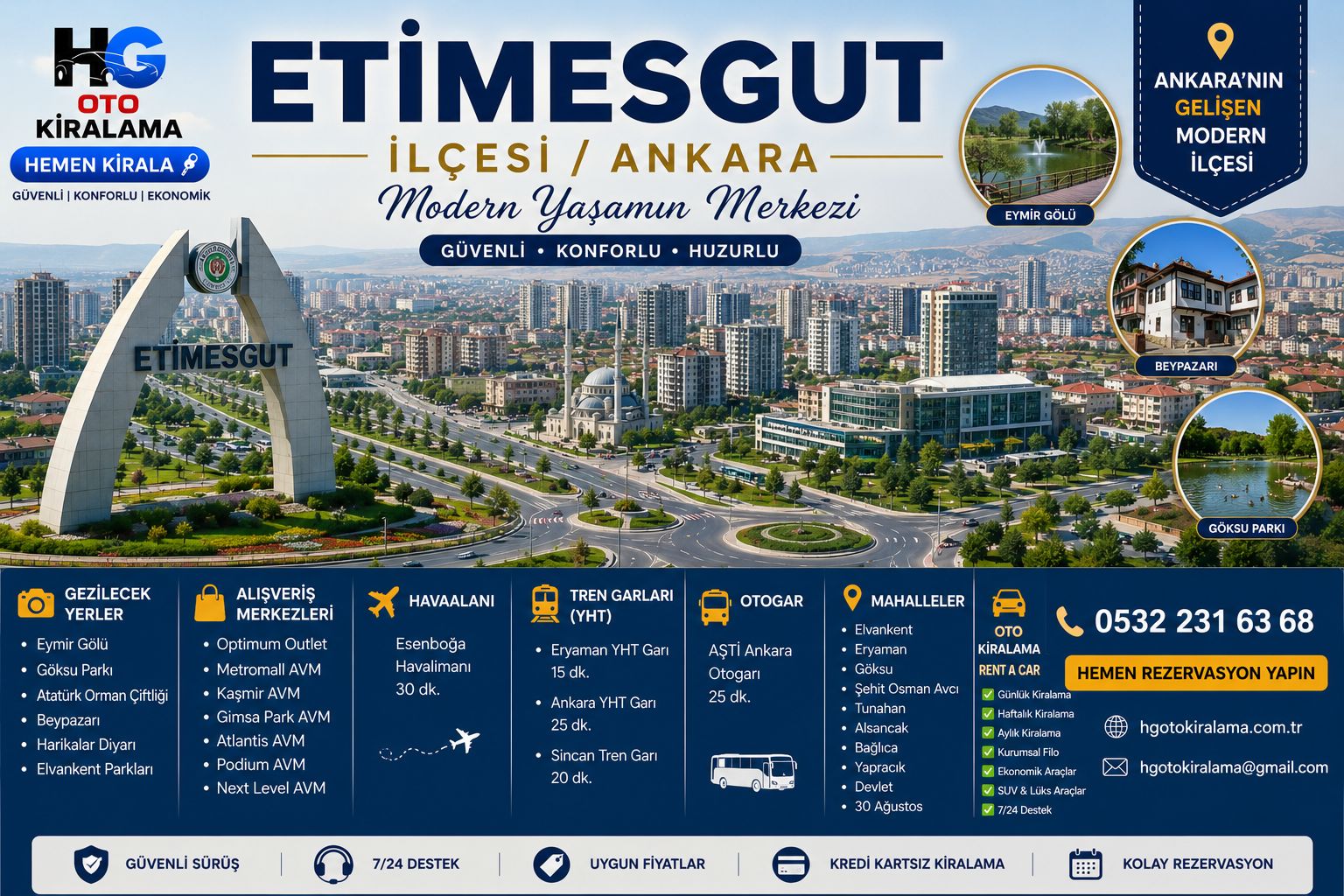 Etimesgut araç kiralama: mahalle bazlı teslim seçenekleri